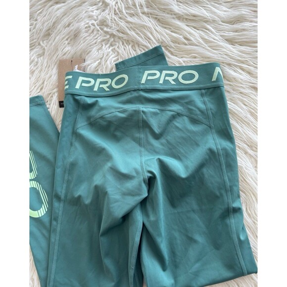 Nike Pro Mid-Rise 7/8 Graphic Leggings Bicoastal Vapour Green White Size Small - Picture 8 of 11